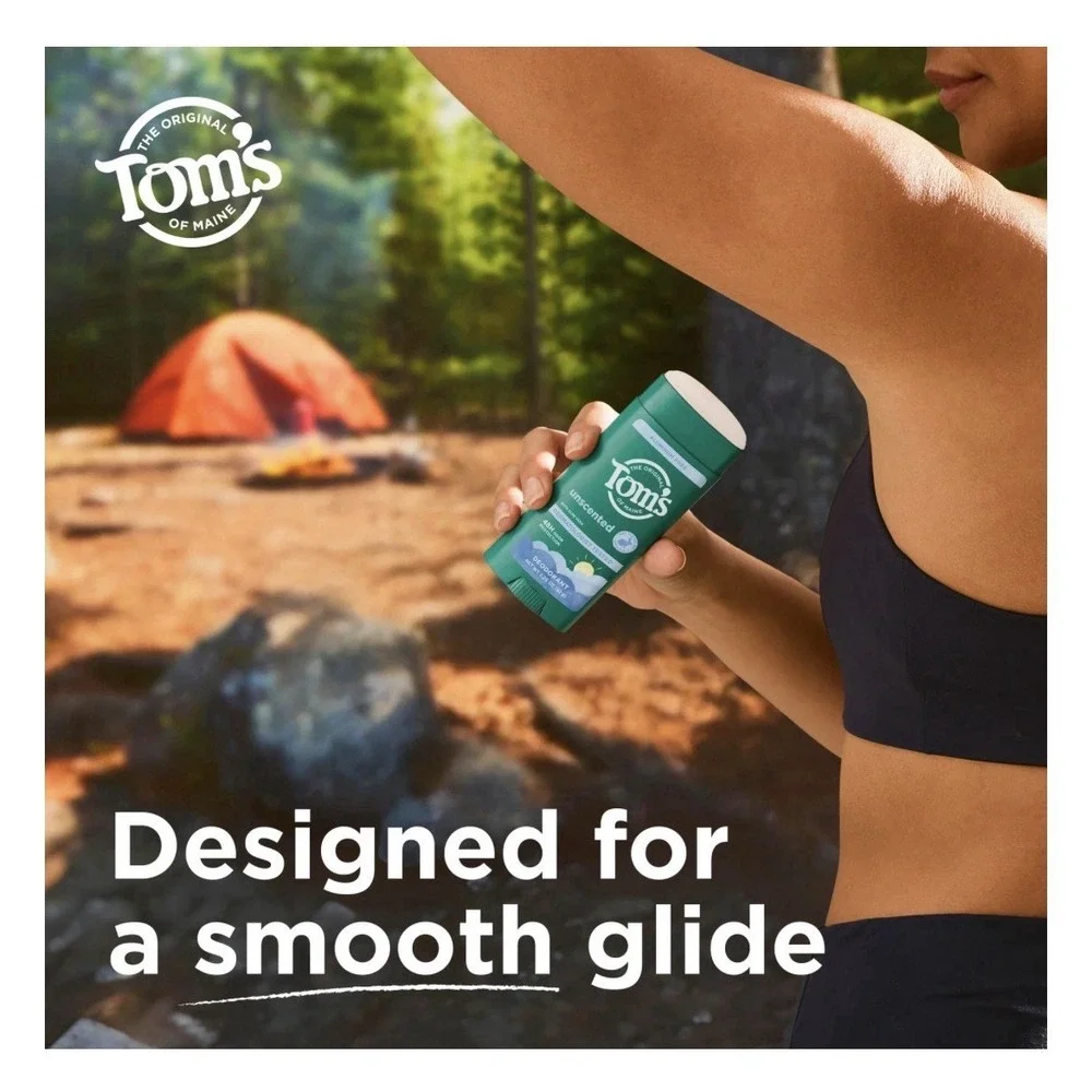 Tom's of Maine Aluminum-Free Natural Deodorant, Unscented, 2-Pack